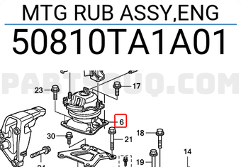 Honda 50810TA1A01 MTG RUB ASSY,ENG