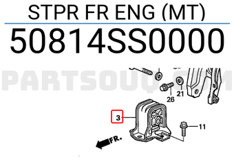 Honda 50814SS0000 STPR FR ENG (MT)