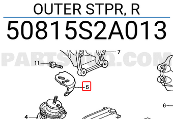 Honda 50815S2A013 OUTER STPR, R