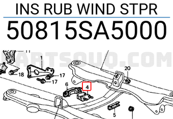 Honda 50815SA5000 INS RUB WIND STPR
