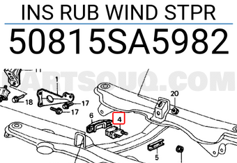 Honda 50815SA5982 INS RUB WIND STPR