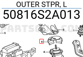 Honda 50816S2A013 OUTER STPR, L