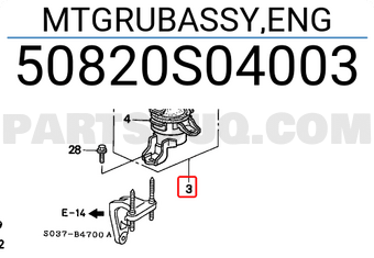 Honda 50820S04003 MTGRUBASSY,ENG