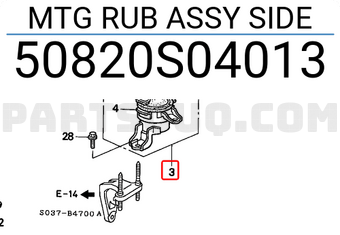 Honda 50820S04013 MTG RUB ASSY SIDE