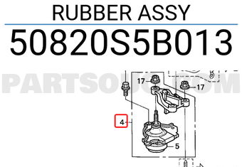 Honda 50820S5B013 RUBBER ASSY