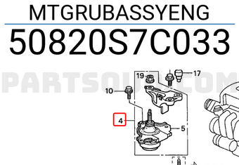 Honda 50820S7C033 MTGRUBASSYENG