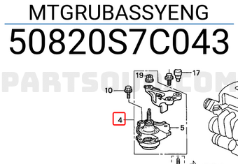 Honda 50820S7C043 MTGRUBASSYENG