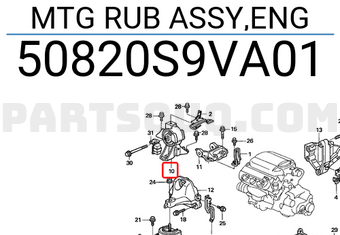 Honda 50820S9VA01 MTG RUB ASSY,ENG