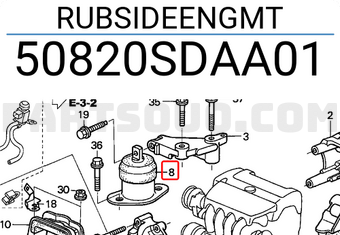 Honda 50820SDAA01 RUBSIDEENGMT