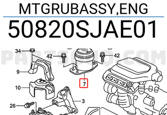 Honda 50820SJAE01 MTGRUBASSY,ENG