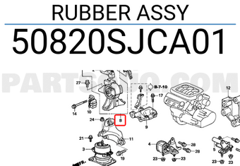 Honda 50820SJCA01 RUBBER ASSY