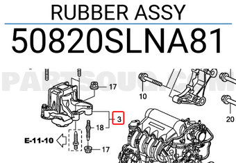 Honda 50820SLNA81 RUBBER ASSY