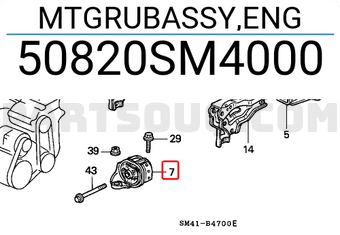 Honda 50820SM4000 MTGRUBASSY,ENG