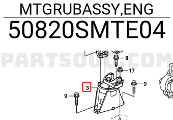 Honda 50820SMTE04 MTGRUBASSY,ENG
