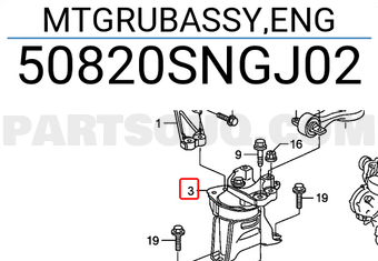 Honda 50820SNGJ02 MTGRUBASSY,ENG