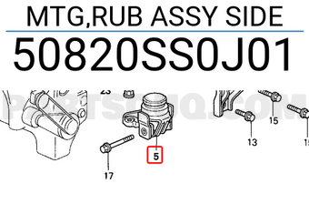 Honda 50820SS0J01 MTG,RUB ASSY SIDE