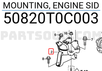 Honda 50820T0C003 MOUNTING, ENGINE SID