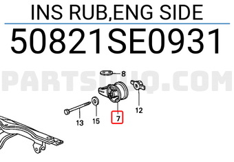 Honda 50821SE0931 INS RUB,ENG SIDE