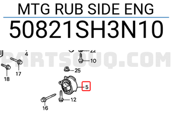Honda 50821SH3N10 MTG RUB SIDE ENG