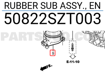 Honda 50822SZT003 RUBBER SUB ASSY., EN