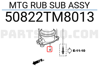 Honda 50822TM8013 MTG RUB SUB ASSY