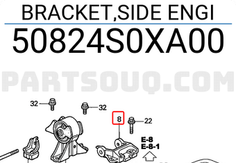 Honda 50824S0XA00 BRACKET,SIDE ENGI