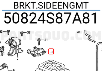 Honda 50824S87A81 BRKT,SIDEENGMT