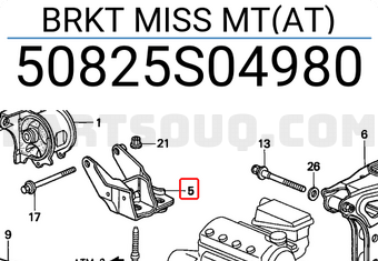 Honda 50825S04980 BRKT MISS MT(AT)