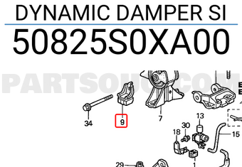 Honda 50825S0XA00 DYNAMIC DAMPER SI