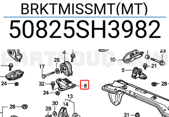 Honda 50825SH3982 BRKTMISSMT(MT)