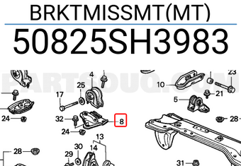 Honda 50825SH3983 BRKTMISSMT(MT)