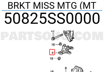 Honda 50825SS0000 BRKT MISS MTG (MT