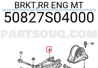 Honda 50827S04000 BRKT,RR ENG MT