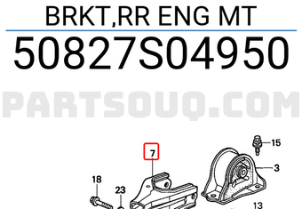 Honda 50827S04950 BRKT,RR ENG MT