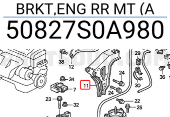 Honda 50827S0A980 BRKT,ENG RR MT (A