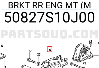 Honda 50827S10J00 BRKT RR ENG MT (M