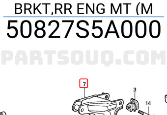 Honda 50827S5A000 BRKT,RR ENG MT (M