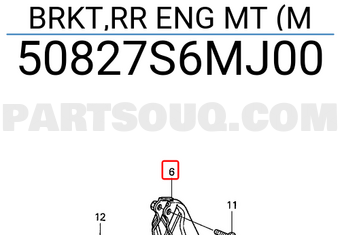 Honda 50827S6MJ00 BRKT,RR ENG MT (M