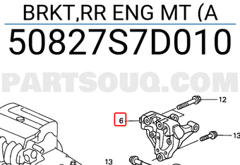 Honda 50827S7D010 BRKT,RR ENG MT (A