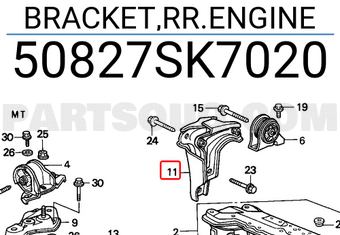 Honda 50827SK7020 BRACKET,RR.ENGINE
