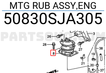 Honda 50830SJA305 MTG RUB ASSY,ENG