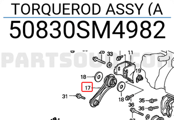 Honda 50830SM4982 TORQUEROD ASSY (A
