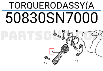 Honda 50830SN7000 TORQUERODASSY(A