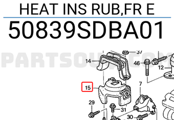 Honda 50839SDBA01 HEAT INS RUB,FR E