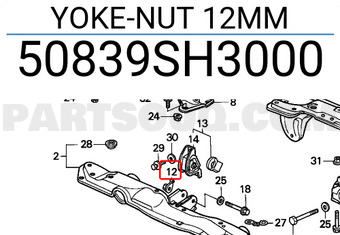 Honda 50839SH3000 YOKE-NUT 12MM