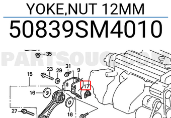 Honda 50839SM4010 YOKE,NUT 12MM