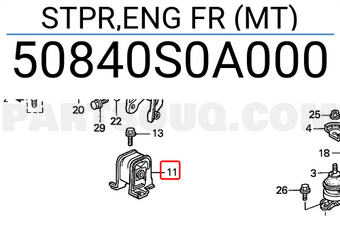 Honda 50840S0A000 STPR,ENG FR (MT)