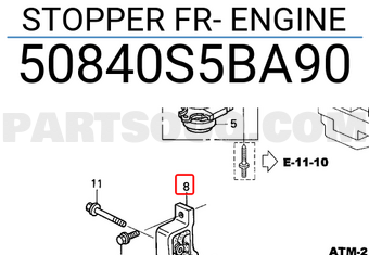 Honda 50840S5BA90 STOPPER FR- ENGINE