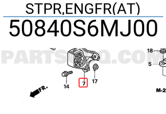 Honda 50840S6MJ00 STPR,ENGFR(AT)