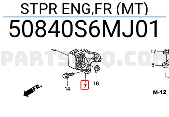 Honda 50840S6MJ01 STPR ENG,FR (MT)